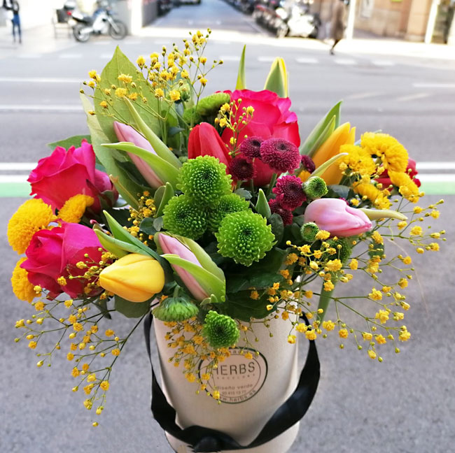 CAJA SOMBRERERA "POUR LE PLAISIR" 4 caja-flores-variadas