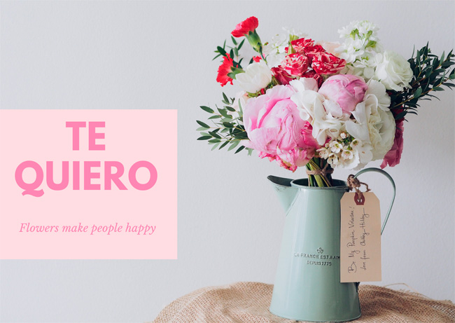Personalizar flores 30 tarjeta te quiero flores