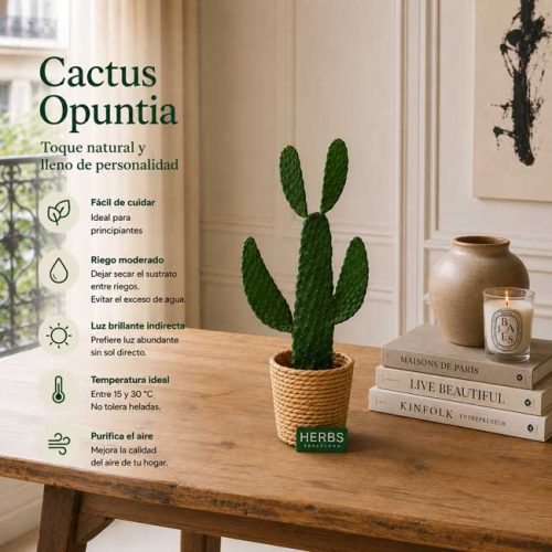Cactus Opuntia con maceta