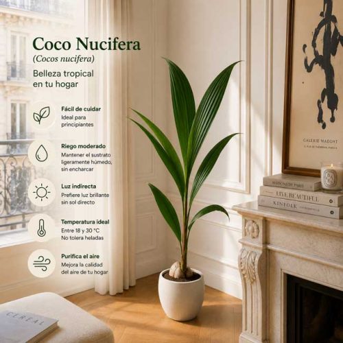 Planta palmera cocotero
