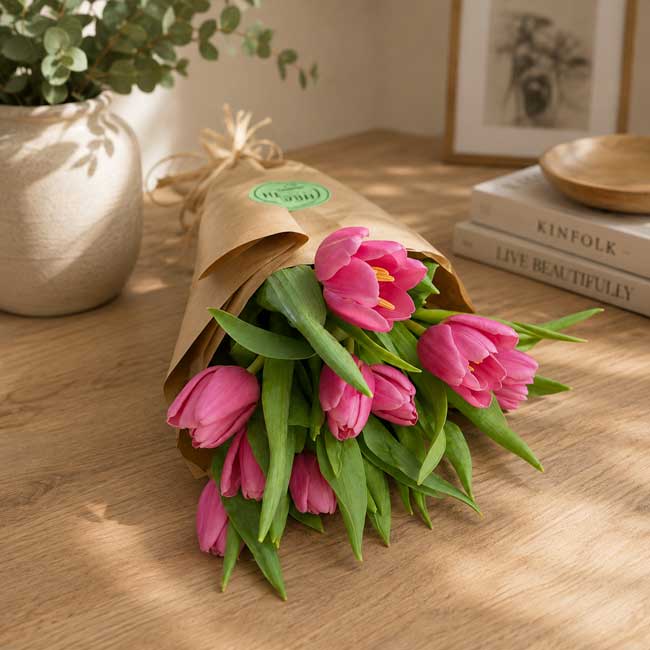 10 Tulipanes de color rosa