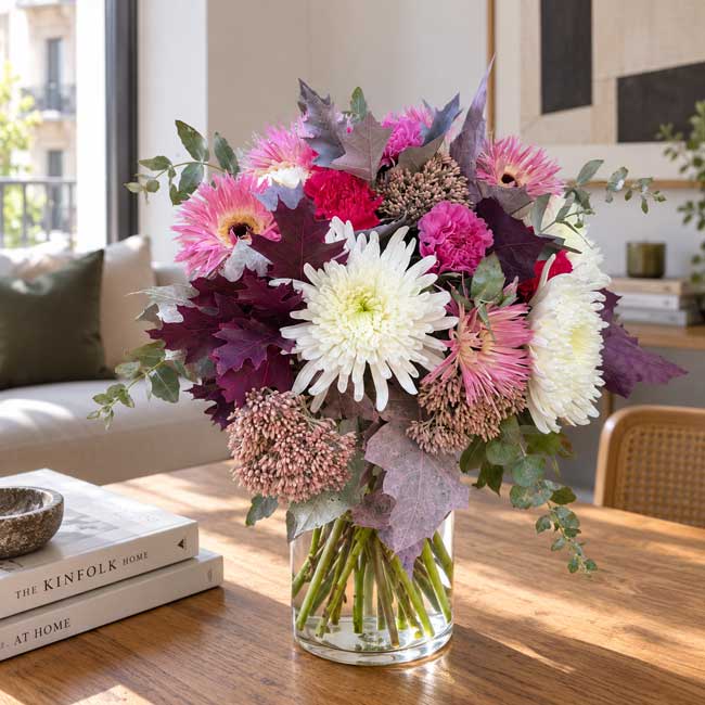 Ramo con gerberas claveles y crisantemos